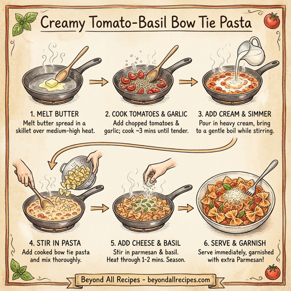 Creamy Tomato-Basil Bow Tie Pasta instructions