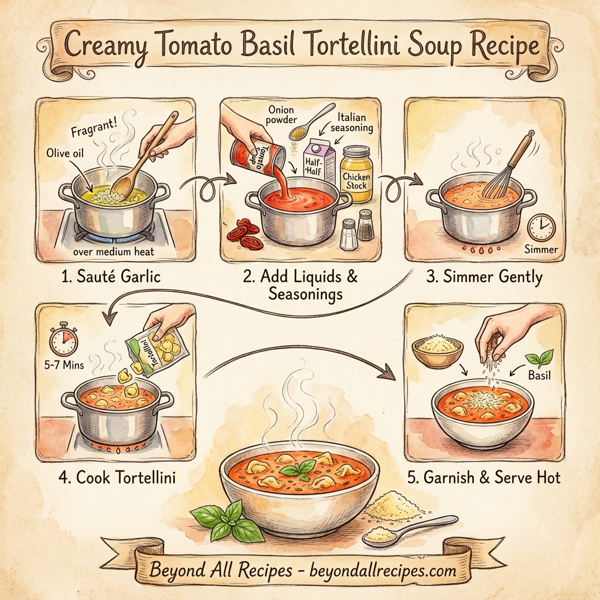 Creamy Tomato Basil Tortellini Soup instructions