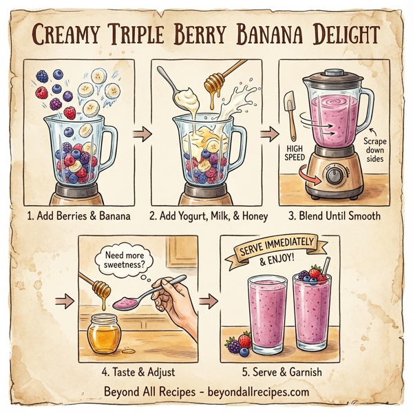 Creamy Triple Berry Banana Delight instructions