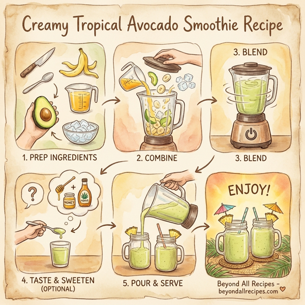 Creamy Tropical Avocado Smoothie instructions