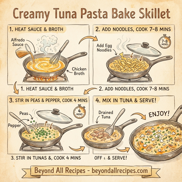 Creamy Tuna Pasta Bake Skillet instructions