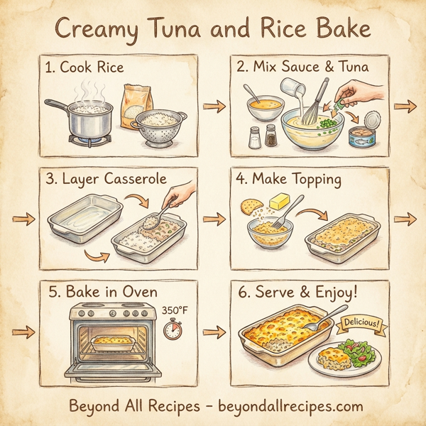 Creamy Tuna and Rice Bake instructions
