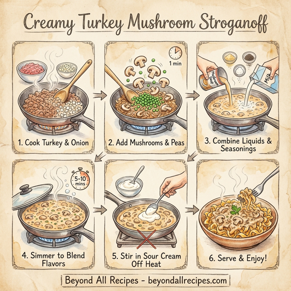 Creamy Turkey Mushroom Stroganoff instructions