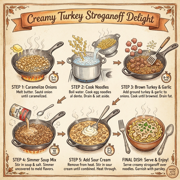 Creamy Turkey Stroganoff Delight instructions