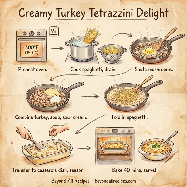 Creamy Turkey Tetrazzini Delight instructions