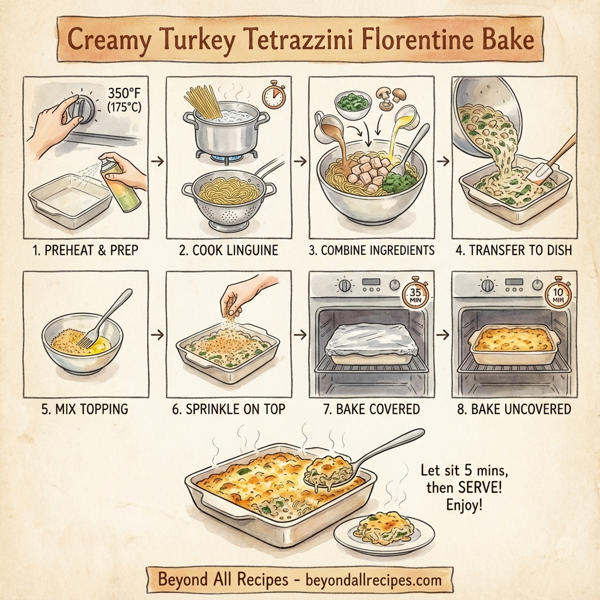 Creamy Turkey Tetrazzini Florentine Bake instructions