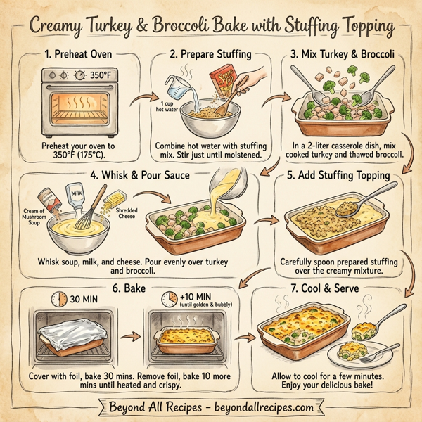 Creamy Turkey & Broccoli Bake with Stuffing Topping instructions