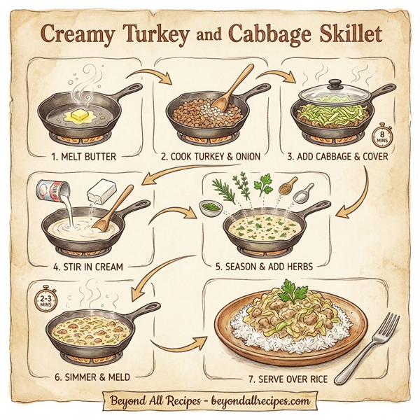 Creamy Turkey and Cabbage Skillet instructions