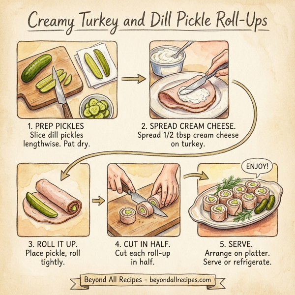 Creamy Turkey and Dill Pickle Roll-Ups instructions