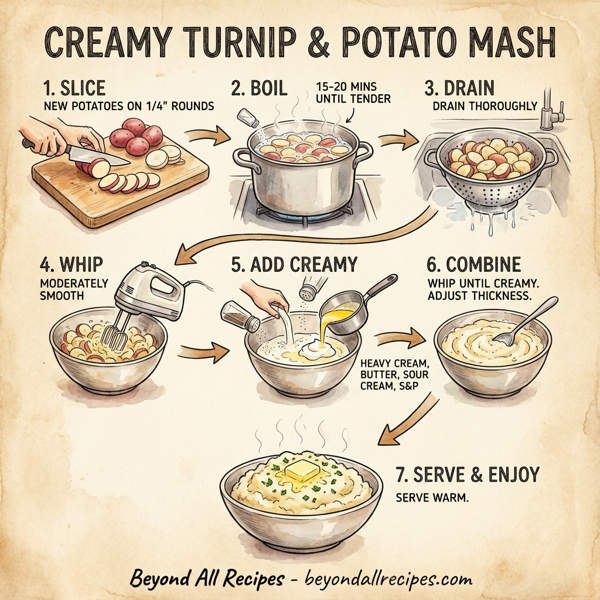 Creamy Turnip and Potato Mash instructions