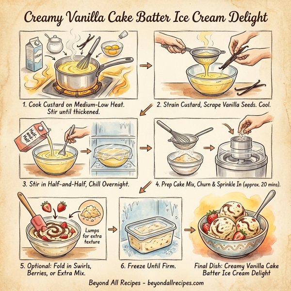 Creamy Vanilla Cake Batter Ice Cream Delight instructions