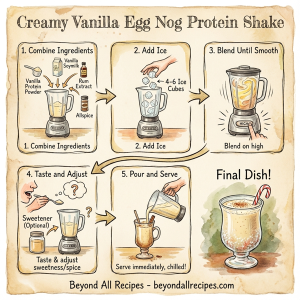 Creamy Vanilla Egg Nog Protein Shake instructions
