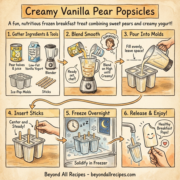 Creamy Vanilla Pear Popsicles instructions