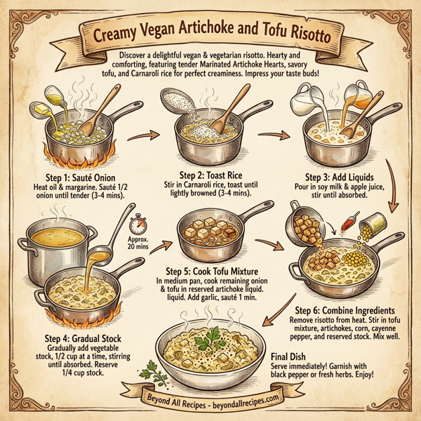 Creamy Vegan Artichoke and Tofu Risotto instructions