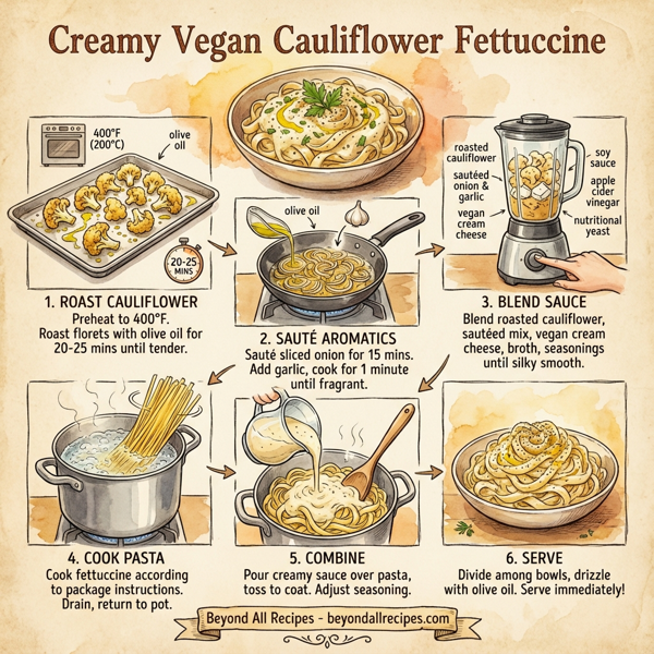 Creamy Vegan Cauliflower Fettuccine instructions