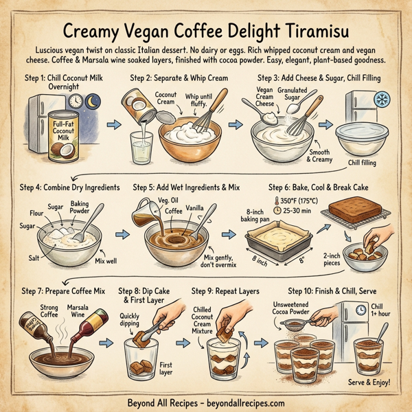 Creamy Vegan Coffee Delight Tiramisu instructions