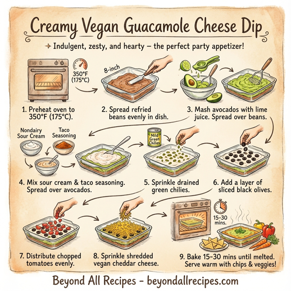 Creamy Vegan Guacamole Cheese Dip instructions