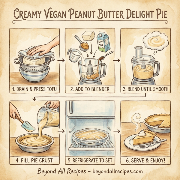 Creamy Vegan Peanut Butter Delight Pie instructions