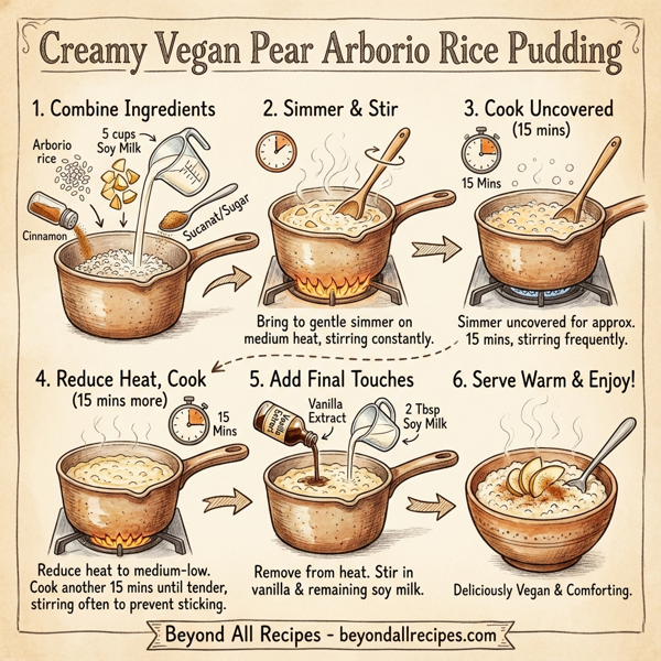 Creamy Vegan Pear Arborio Rice Pudding instructions