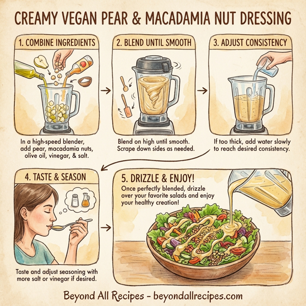 Creamy Vegan Pear & Macadamia Nut Dressing instructions