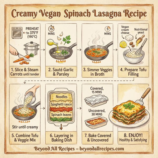 Creamy Vegan Spinach Lasagna instructions