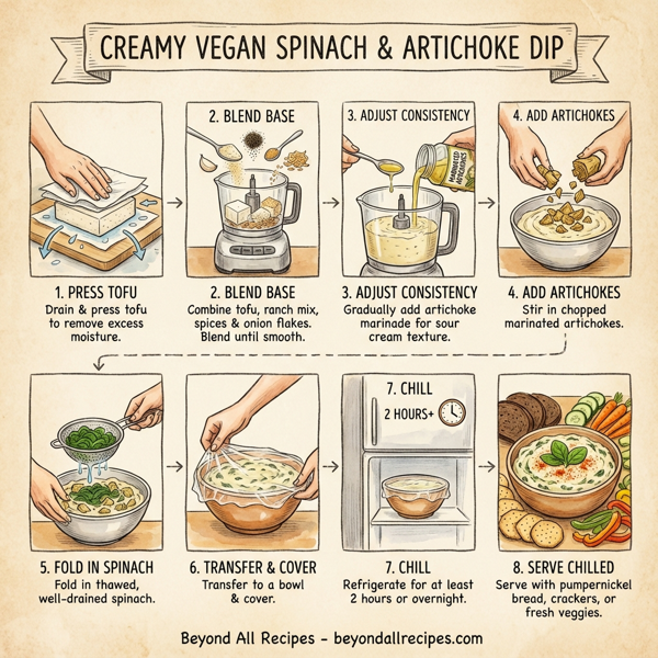 Creamy Vegan Spinach & Artichoke Dip instructions