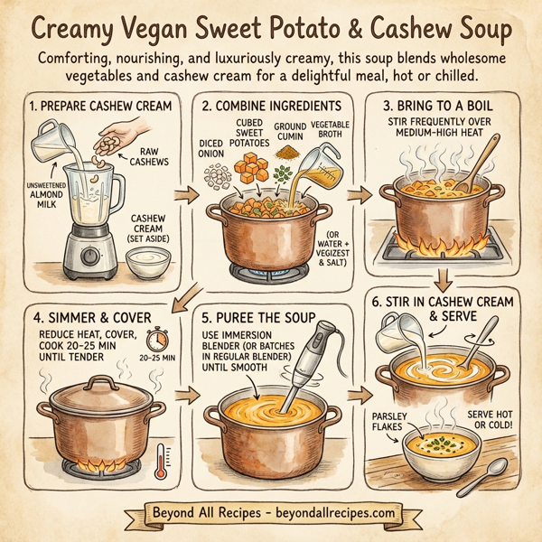 Creamy Vegan Sweet Potato & Cashew Soup instructions