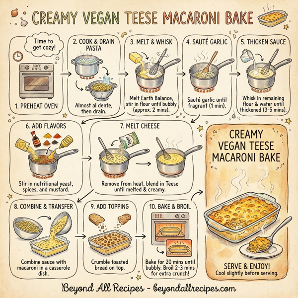 Creamy Vegan Teese Macaroni Bake instructions