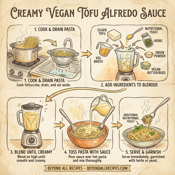 Creamy Vegan Tofu Alfredo Sauce instructions