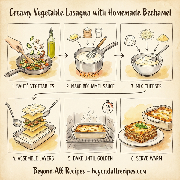 Creamy Vegetable Lasagna with Homemade Bechamel instructions