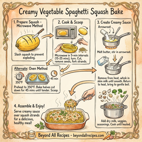 Creamy Vegetable Spaghetti Squash Bake instructions