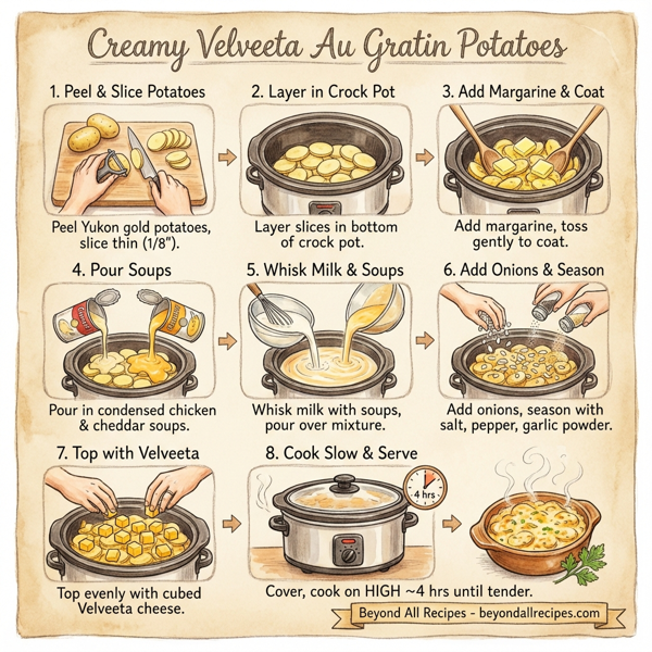 Creamy Velveeta Au Gratin Potatoes instructions