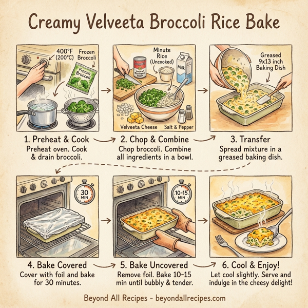 Creamy Velveeta Broccoli Rice Bake instructions