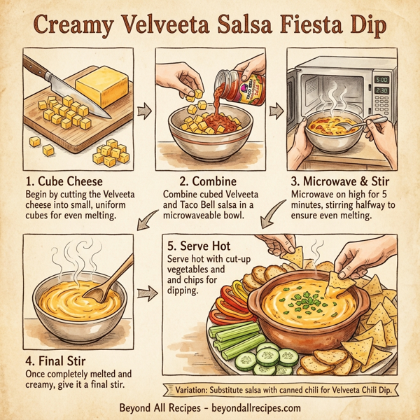 Creamy Velveeta Salsa Fiesta Dip instructions