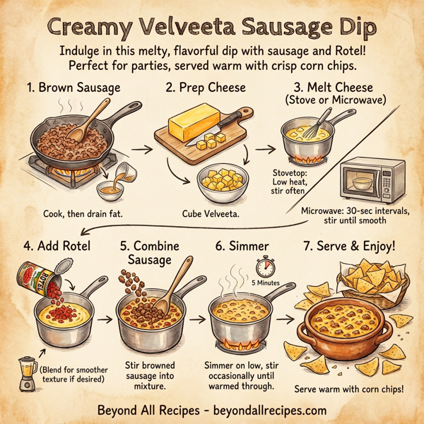 Creamy Velveeta Sausage Dip instructions
