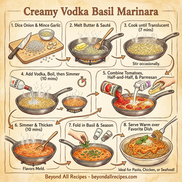 Creamy Vodka Basil Marinara instructions