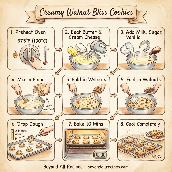 Creamy Walnut Bliss Cookies instructions