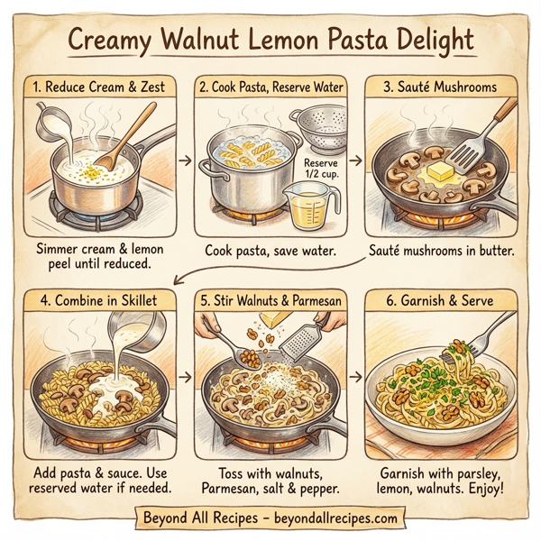 Creamy Walnut Lemon Pasta Delight instructions