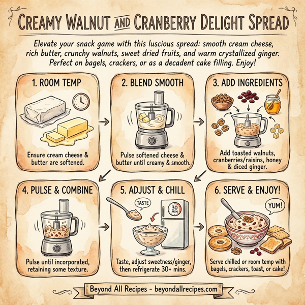 Creamy Walnut and Cranberry Delight Spread instructions