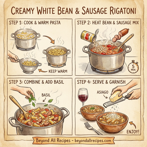 Creamy White Bean & Sausage Rigatoni instructions