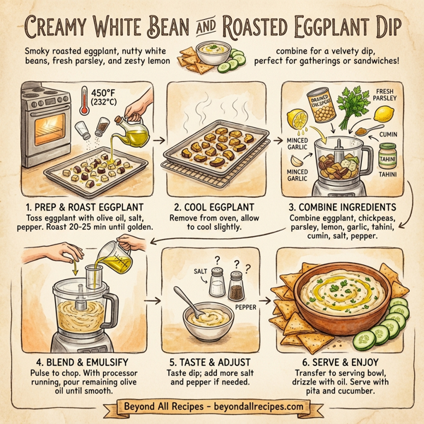 Creamy White Bean and Roasted Eggplant Dip instructions