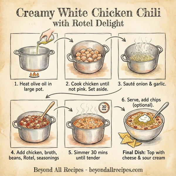 Creamy White Chicken Chili with Rotel Delight instructions
