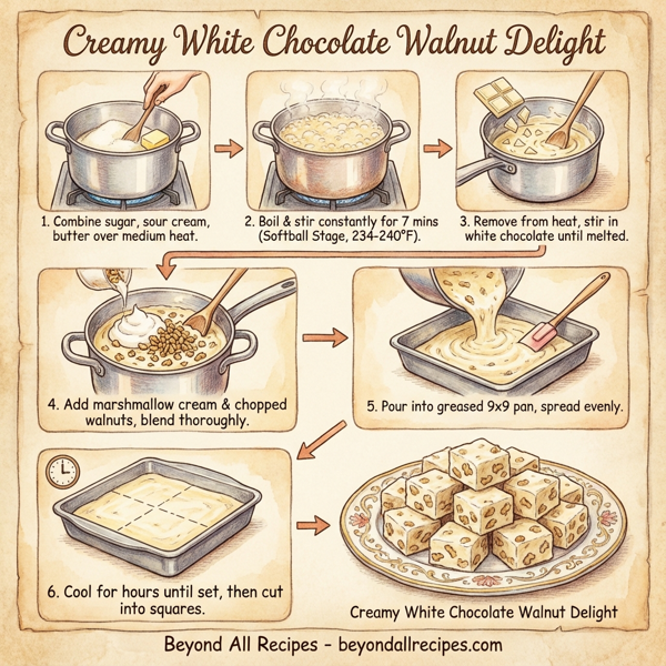 Creamy White Chocolate Walnut Delight instructions
