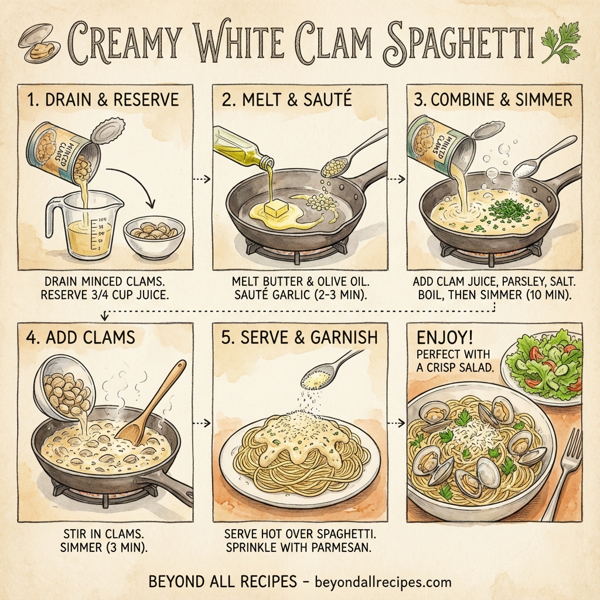 Creamy White Clam Spaghetti instructions