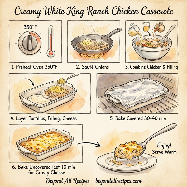 Creamy White King Ranch Chicken Casserole instructions