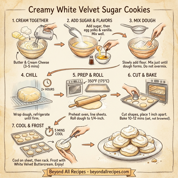 Creamy White Velvet Sugar Cookies instructions