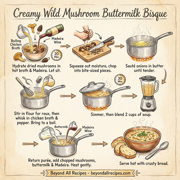 Creamy Wild Mushroom Buttermilk Bisque instructions