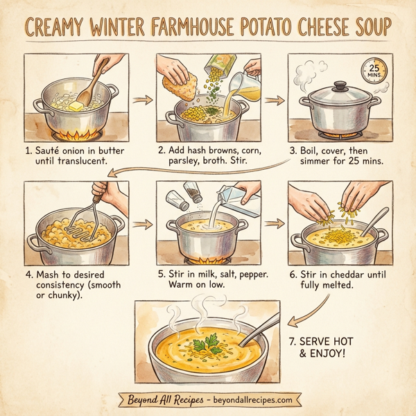 Creamy Winter Farmhouse Potato Cheese Soup instructions