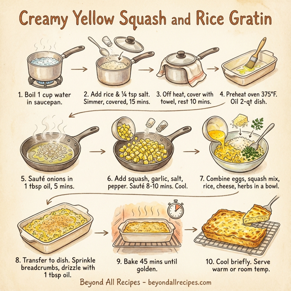 Creamy Yellow Squash and Rice Gratin instructions