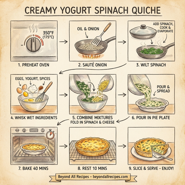 Creamy Yogurt Spinach Quiche instructions